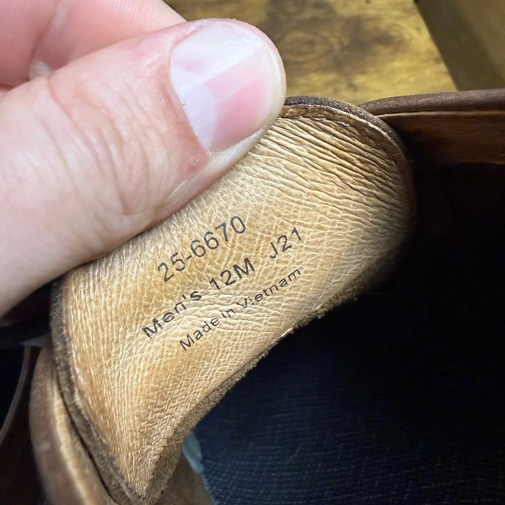 Johnston & Murphy McGuffey 25-6670 Brown Leather Moc Toe Oxford Mens 12M